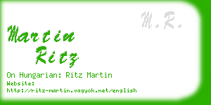 martin ritz business card